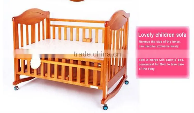 2015 best quality Wooden baby bed