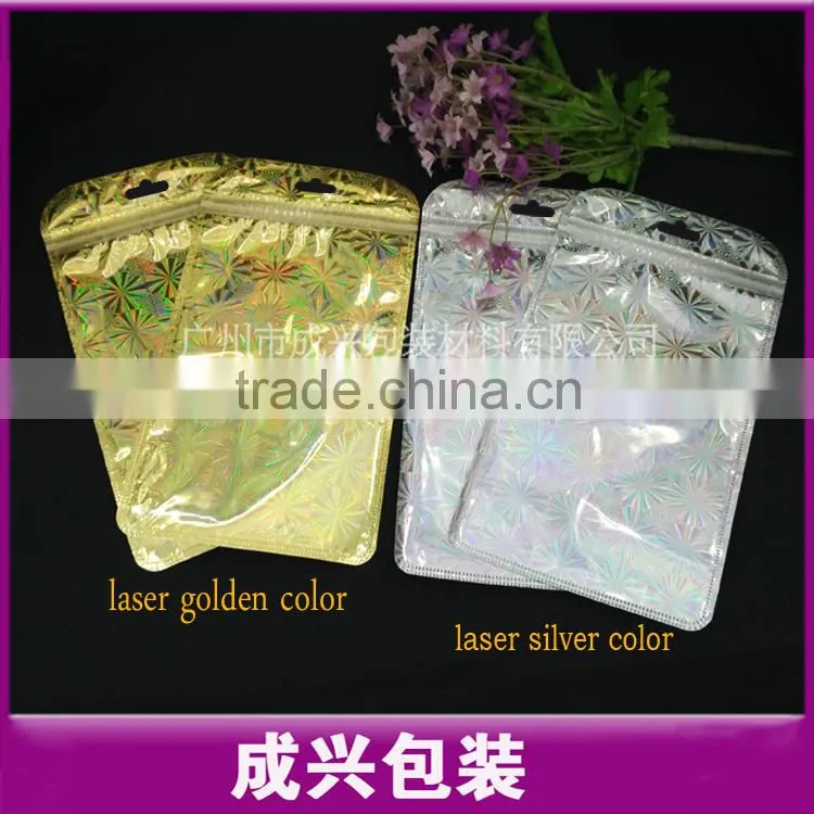 new laser packaging zipper pouch of mobile case can easy packaging tpu case