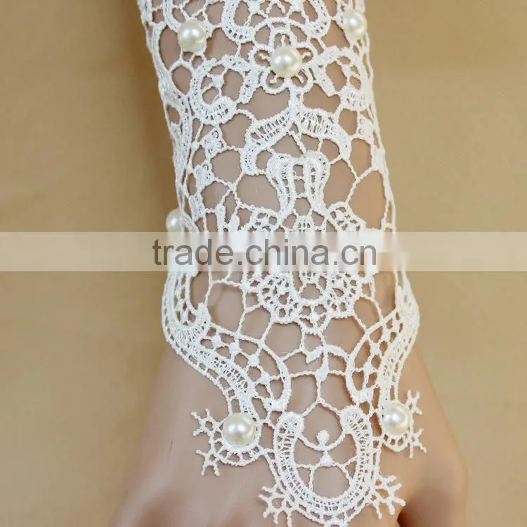 white pearl slave bride braclet, pearl lace bracelet