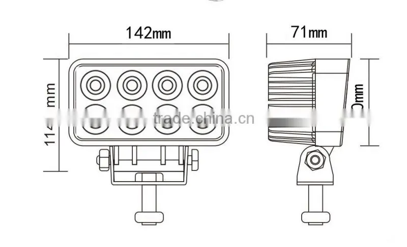 Top quality 4.5" Rectangle Offroad 24W Led Work Light