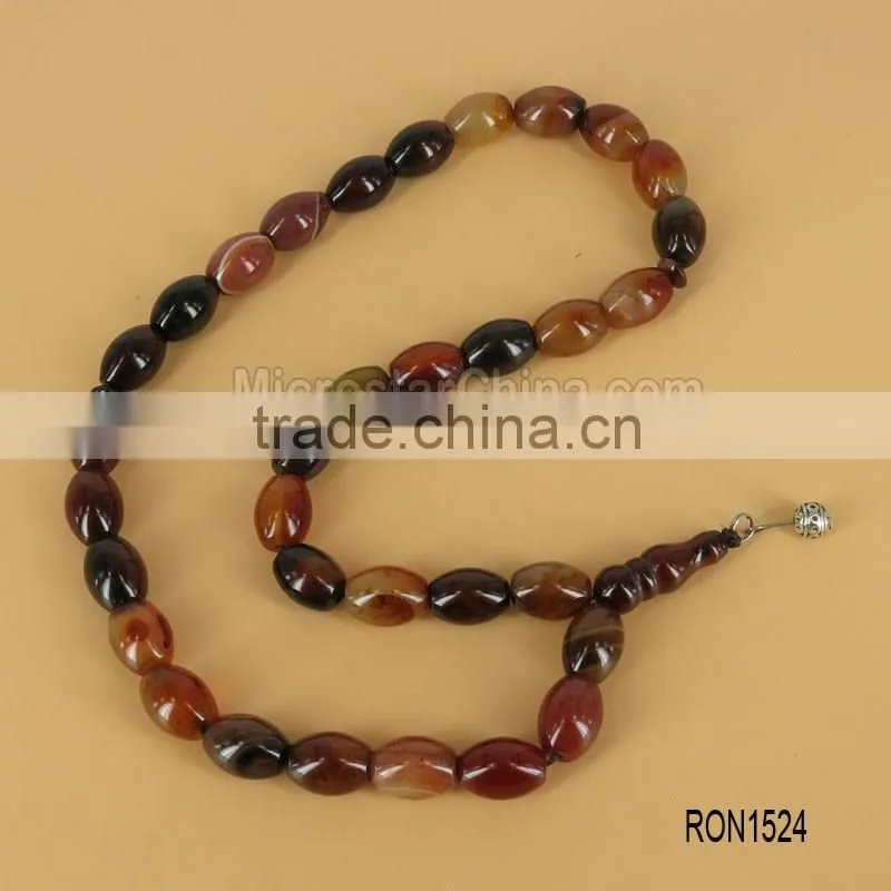 Allah misbaha cheap tasbih muslim small size 8mm grey agate prayer beads tesbih