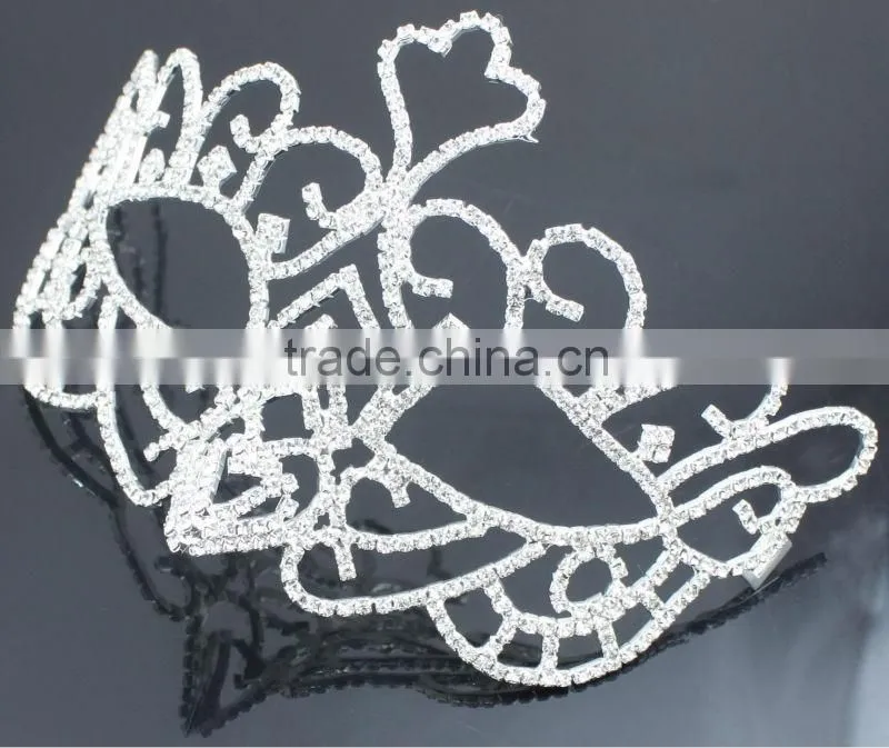 Unique design Beautiful Silver Chaap Party Masks with Rhinestone H0805