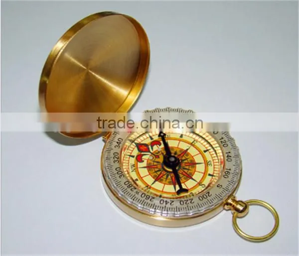 Classic Brass Pocket Watch Style Compasses Aluminum Alloy Compass for Camping Hiking
