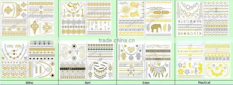 latest products in market jewelry tattoo ,metallic tattoo sticker supply