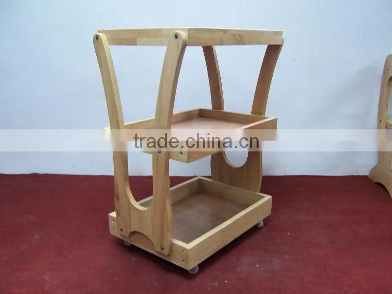 2016 Hot Sales OAK Trolley Cart ,Wooden Trolley tray , salon Trolley