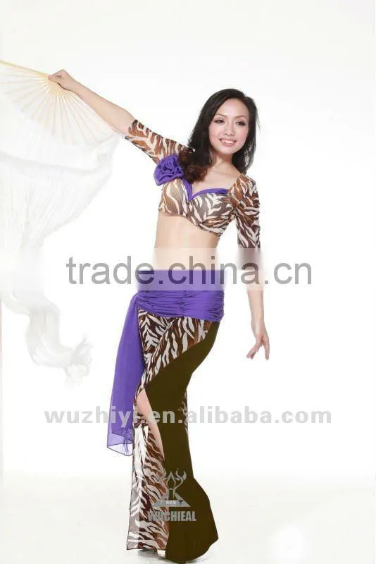 2012 wholesale green blue rose mixing color Belly Dance Silk Fans veil DJ1022