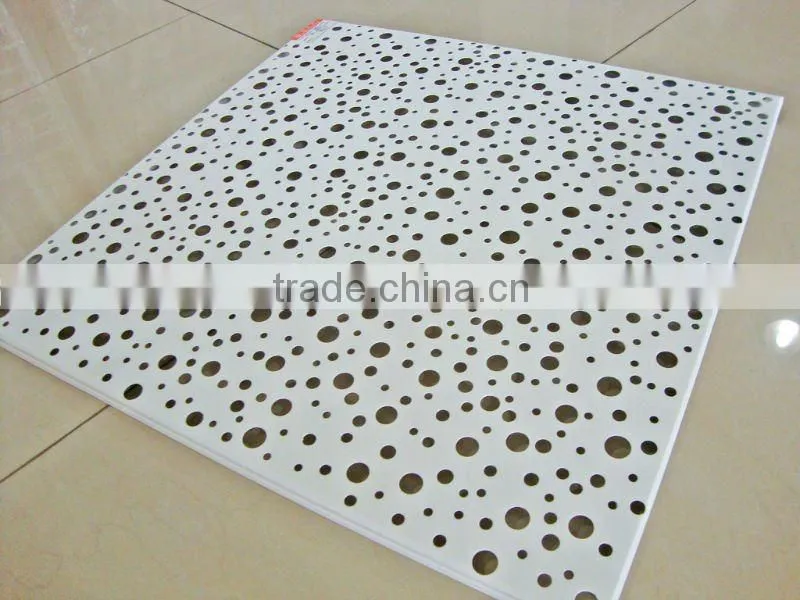 Perforated metal lay in 2x2/600*600 ceiling tiles/lay on ceiling 595*595(ISO9001,CE)