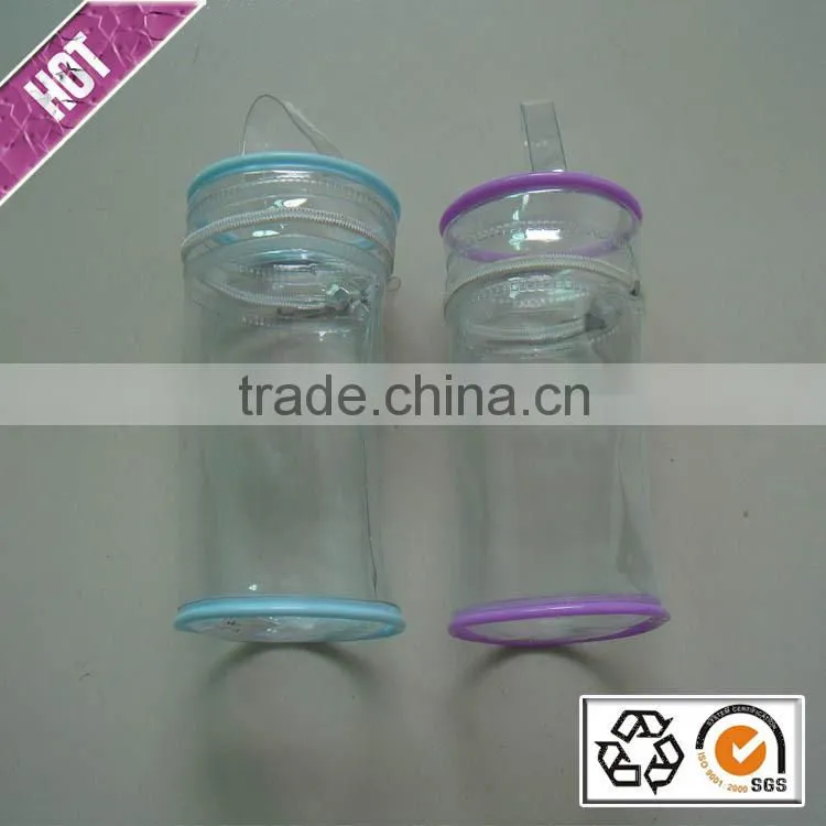 Chinese factory heat pressing clear pvc zipper bag