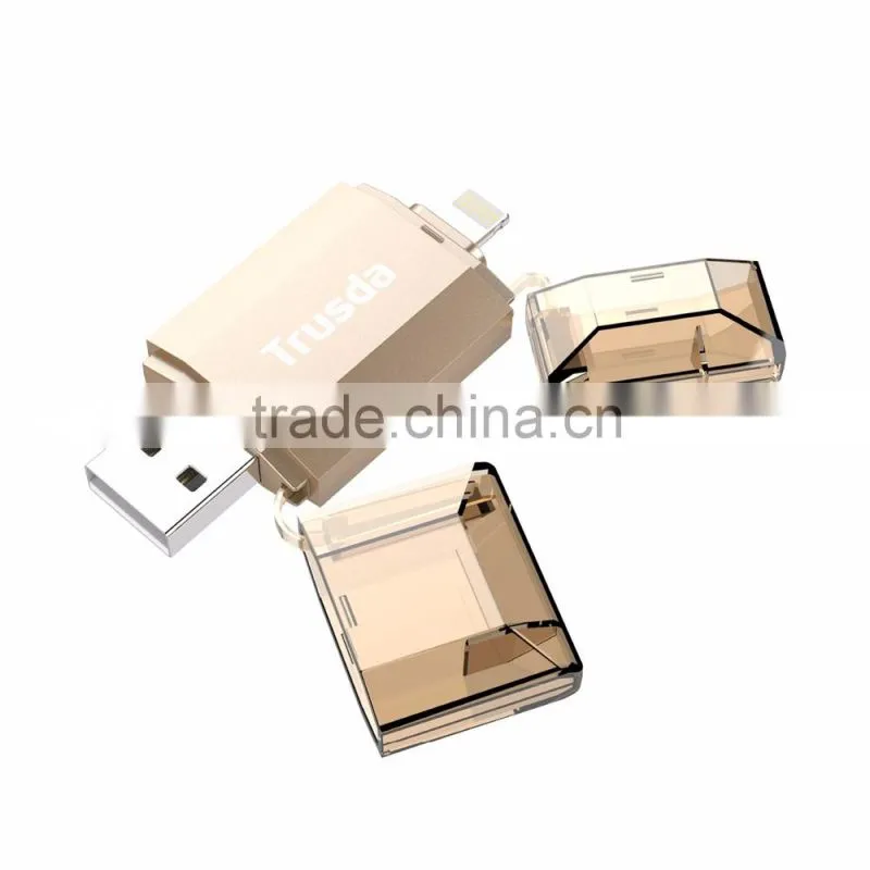 Trusda MFi iStorage otg usb flash drive dual USB smartphone gmobi mfi flash drive iStick Pro USB flash drive