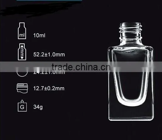 5ML flat square shaped glass Nail Polish Container China factory