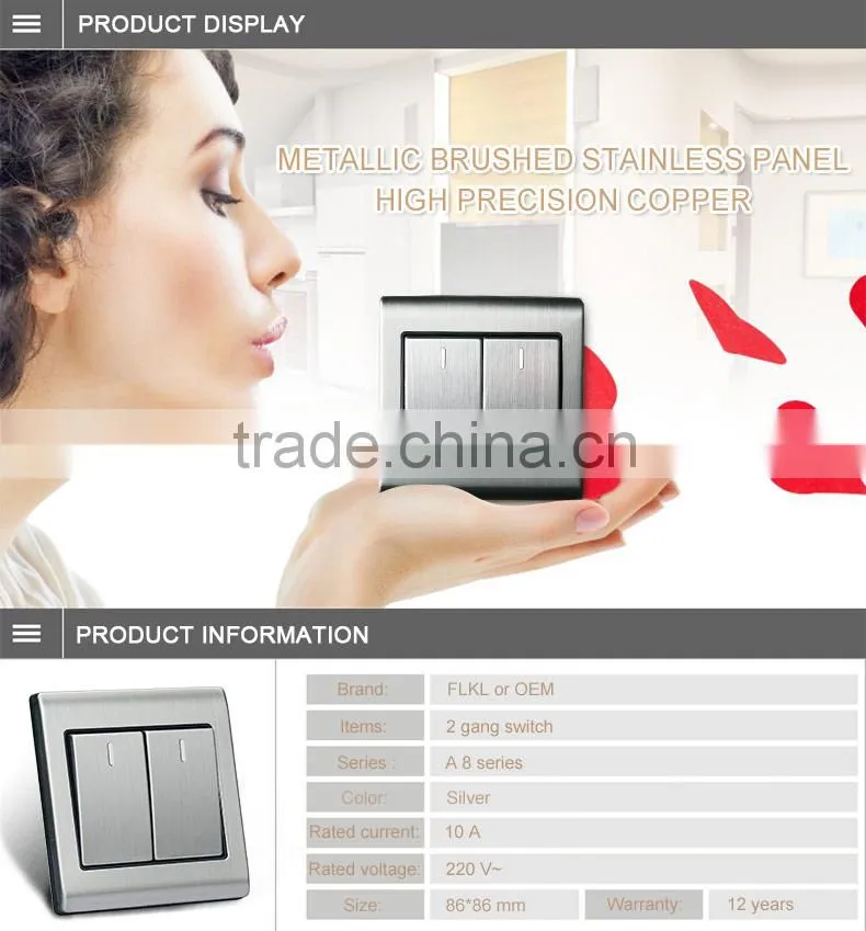 European standard 2 gang light switch made in China xiamen supplier