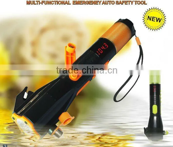 crank dynamo flashlight & torch with radio & phone charger