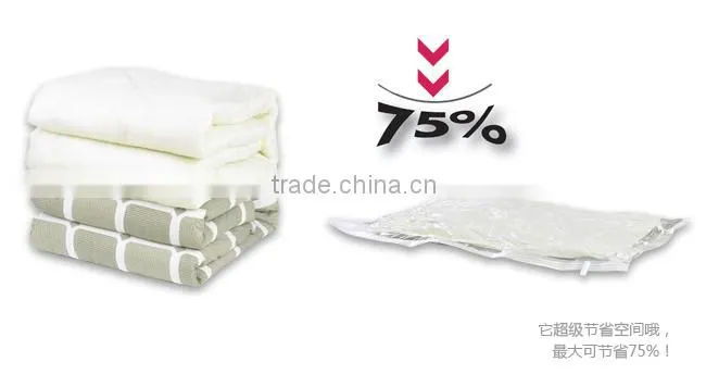packing clothes bedding and pillows vacuum bag