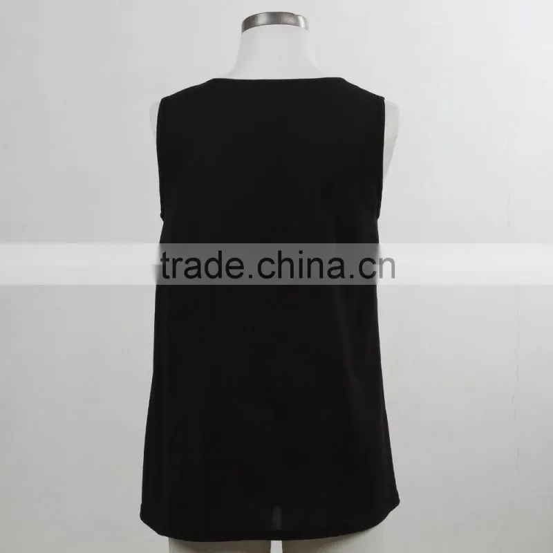 F5S15169 Fashion Black Tank Top for Women Manufacturer