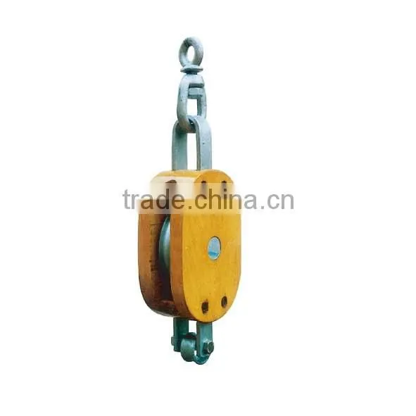 SWIVEL EYE /SWIVEL HOOK REGULAR WOOD PULLEY BLOCK