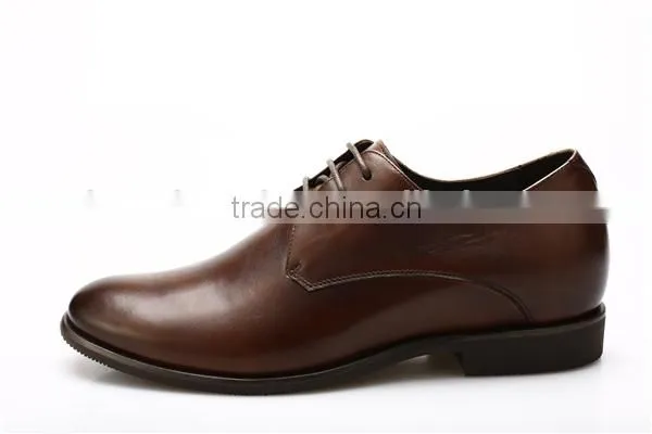 Elegant invislble height leather elevator shoes with delicate grade A soft Ox skin natural breathable fashion 323K01-2