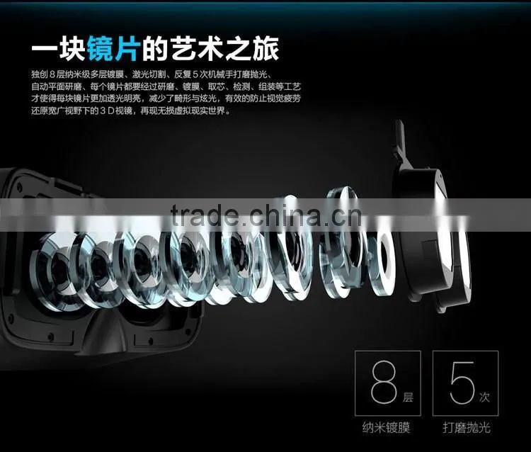 2016 top quality enchanced version vr glasses 3d vr headset 2nd generation for 4-6 inch smartphones