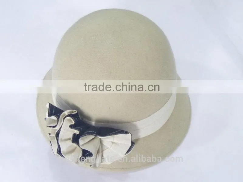 white wool felt hat with ears for girls