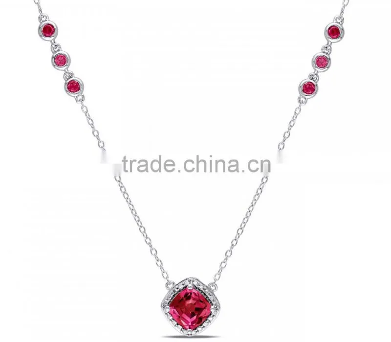 925 collier en argent silver chain necklace silver pendant with cz stones