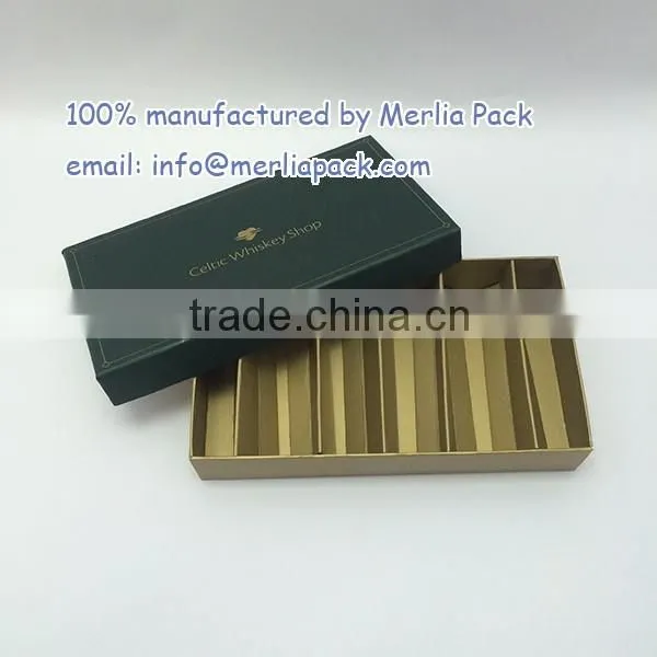 Custom Whiskey Gift Boxes Paper Board Brandy Scotland Paper Wine Shot Glass Boxes