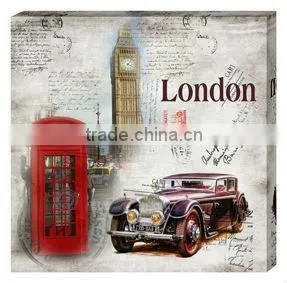 Blue beautiful car canvas painting services