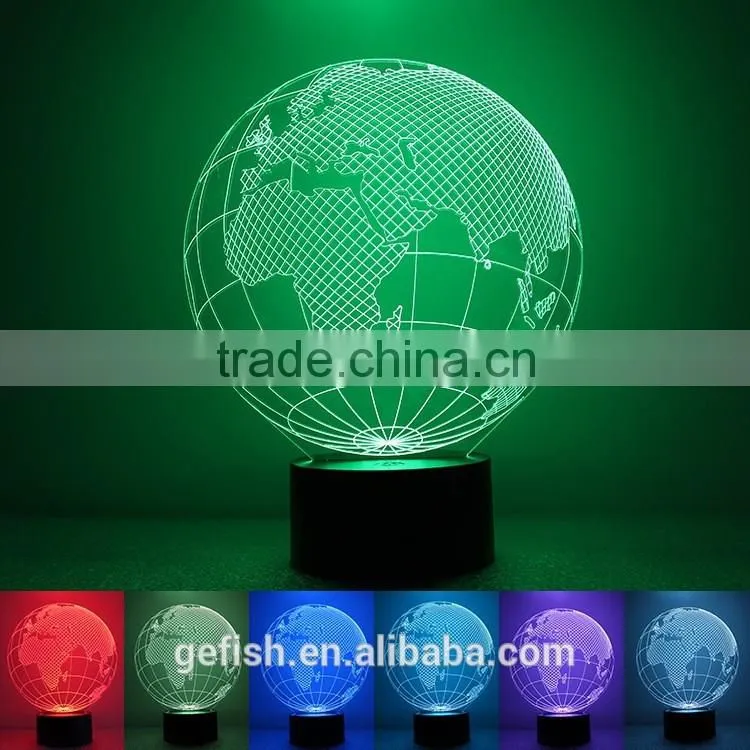 Cheap 3D Acrylic table Earth lamp Christmas gift