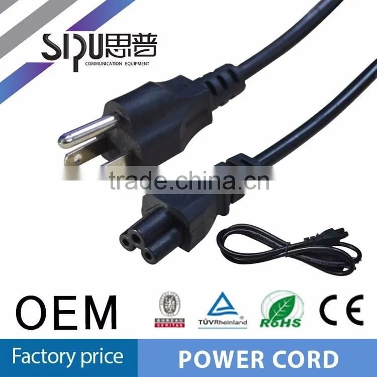 SIPU high quality USA 3pin power cord best price ac power cords wholesale 220v computer power cable