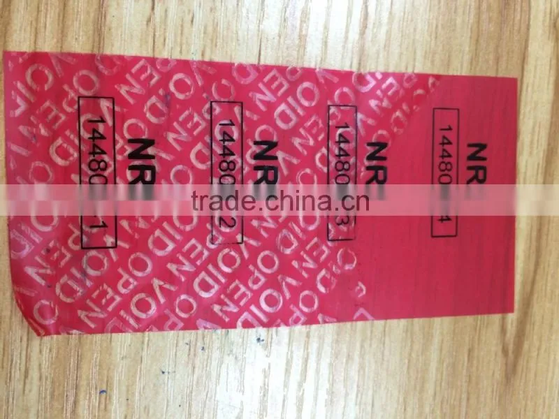 security sticker with void letter