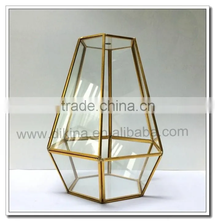 Brass Copper Bronze Rose Gold Silver Plated jewelry stand~ Bouquet Stand- Crystal Moments - glass geometric crystal flower stand