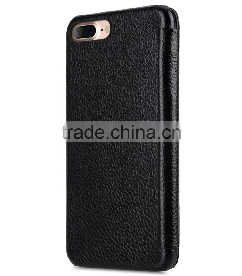 Newly Black Face Cover Premium Litch Leather Case for Apple iPhone 7 Plus(5.5")