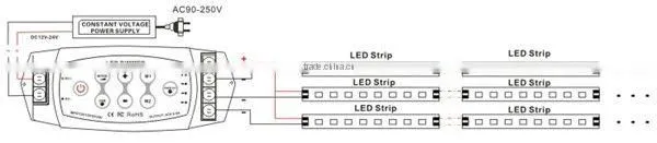 3 channels constant voltage 12v dc dimmer controller with CE rohs