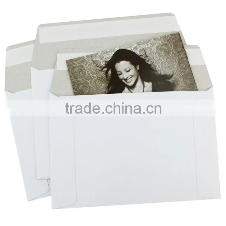 Custom adhesive peel and seal thicker grey board mailing envelope