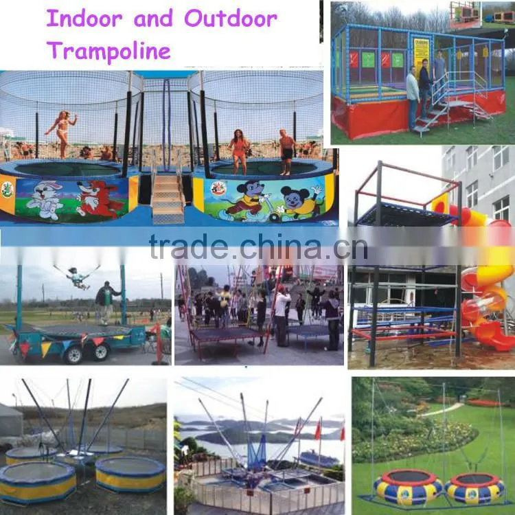 Professional outdoor garden trampoline park jumping kids with safety net
