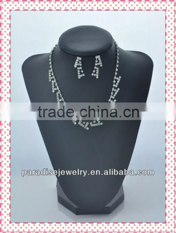 Silver plated jewelry sets of new fashion desig rhinestone crystal jewelry sets for sale-NEW052104
