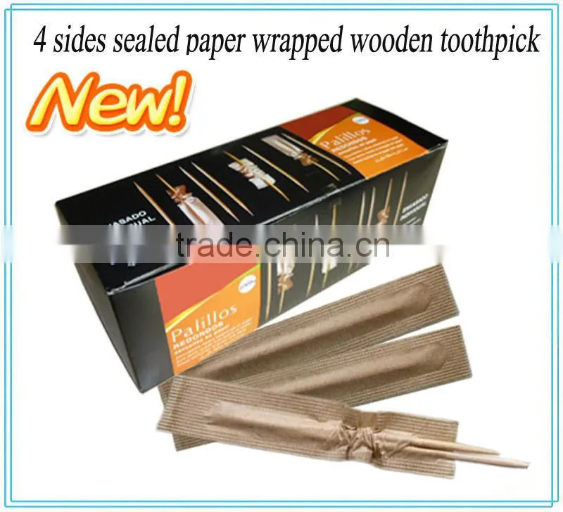 High quality and lowest price 4 sides sealed paper wrapped tooth pick