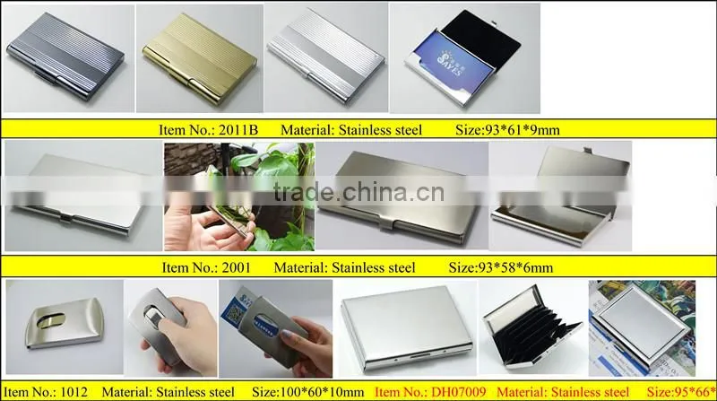 Black blocking RFID PU leather credit card case and business name card holder with customized engraving LOGO