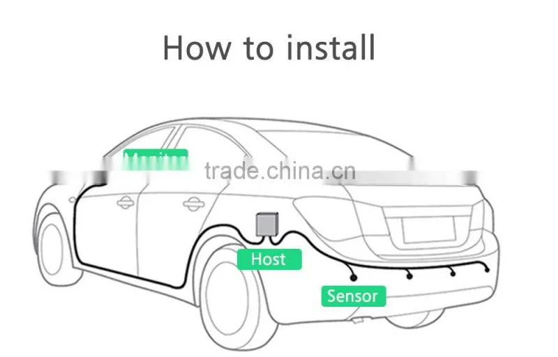 Digital Number Display Car Parking Sensor, Step-up Buzzer Alarm, Obstacle Indication