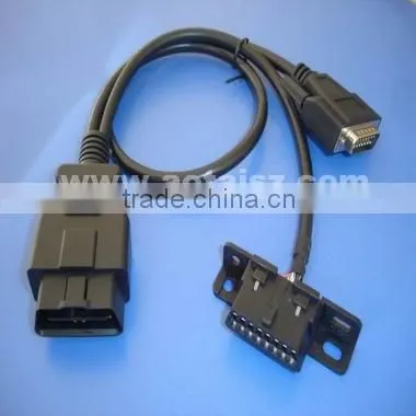Black 16 Pin Male to Dual Female Y Shape OBD 2 Splitter Adapter Extension Cable