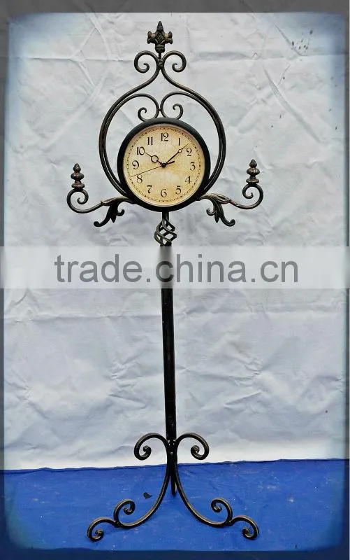 home decor handicraft antique vintage metal floor standing clock antique grandfather clock