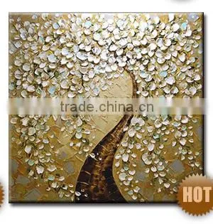 canvas semi abstract flower oil painting for wall decor