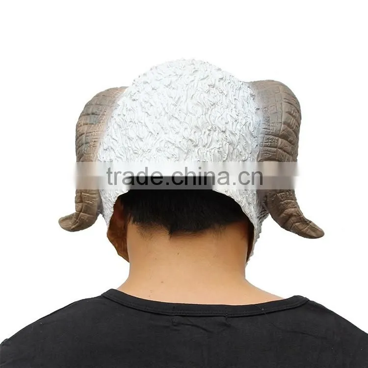 Halloween Costumes Rubber Animal Goat Full Head Latex Mask for Women