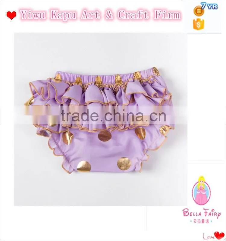 2016 sweet design ruffle diaper cover bloomers, polka dot ruffle bloomers for children in stock