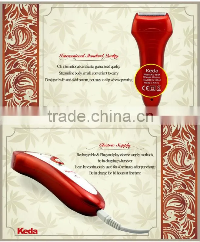 Electrical Rechargeable 2 Heads Ladies Epilator Shaver