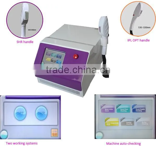 portable ipl hair removal skin rejuvenation machine/ 2 in 1 shr ipl beauty machine