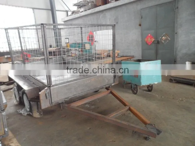 hot dipped galvanized single axle hydraulic farm box tipping trailer
