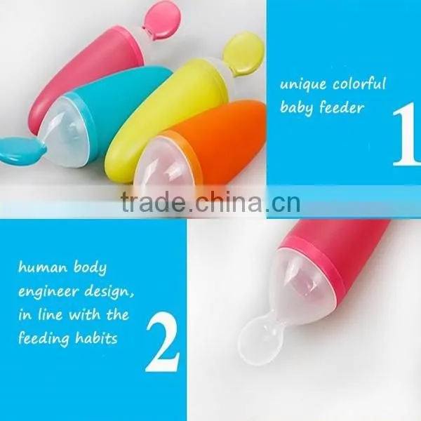 Wholesale OEM Silicone Baby Bottle Spoon With Storage Cap Easy For On-the-go Baby Accessories
