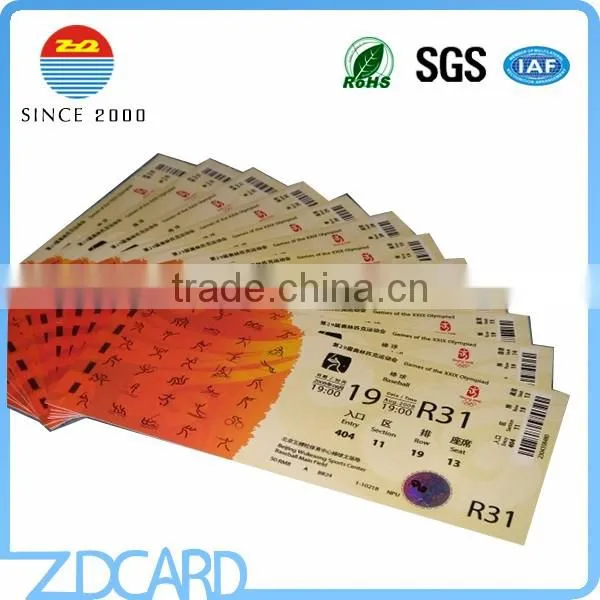 Cusomized Printing 13.56mhz Paper RFID Entrance Ticket
