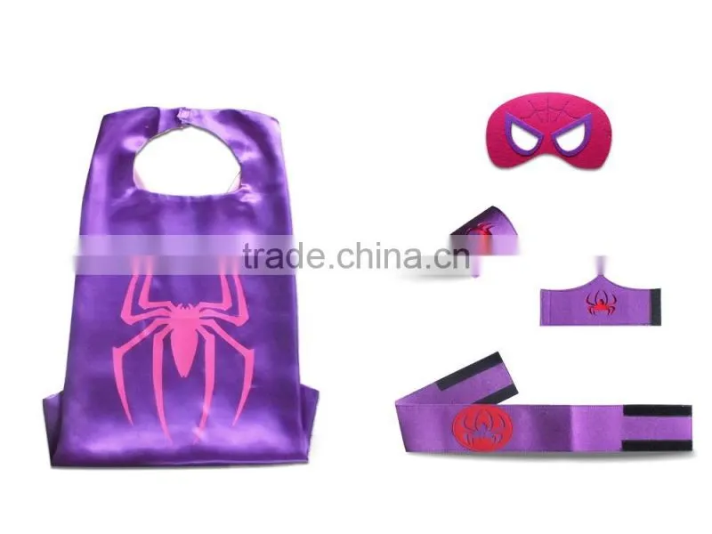 YS Hot Selling Superhero Cape Mask Whole Set 1 cape 1 mask 2 wristband 1 waistband