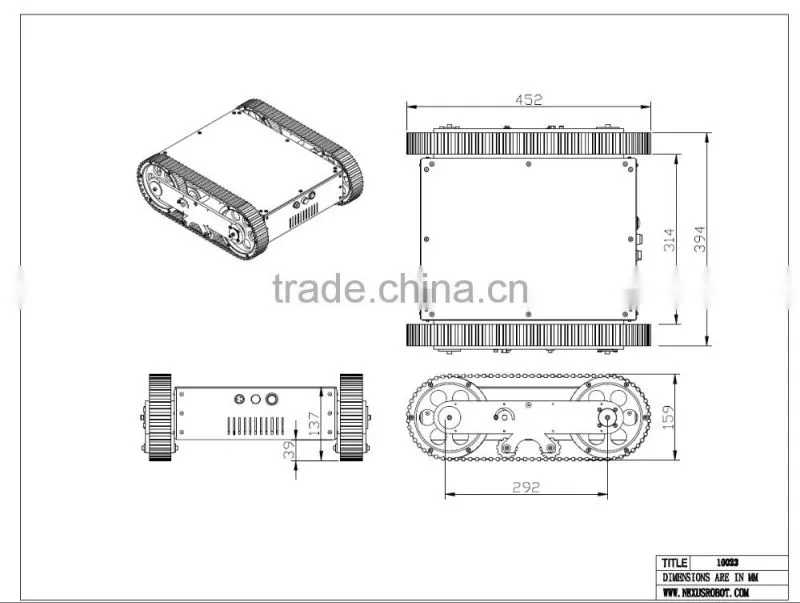 New Large Tracked Mobile Tank Robot Kit 10023
