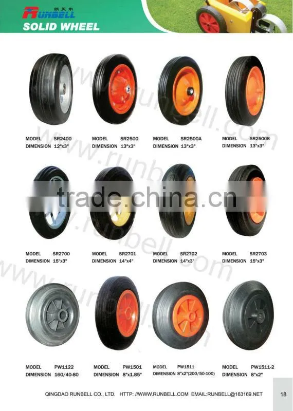 solid rubber wheels for wheelbarrow